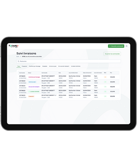 interface de gestion Konwago en tablette
